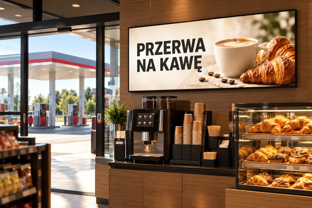 Digital Signage: Wnętrze stacji paliw